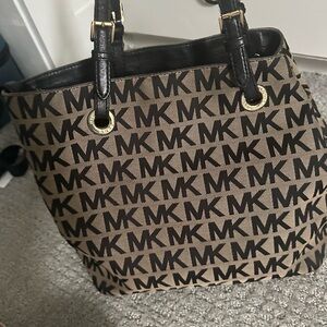 Michael Kors Black and Brown Tote Bag